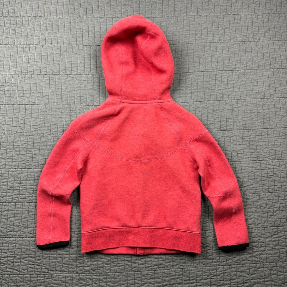 Nike Tech Fleece Kids 5 S 4-5 YRS Full Zip Hoodie Red Black Sportswear Athletic